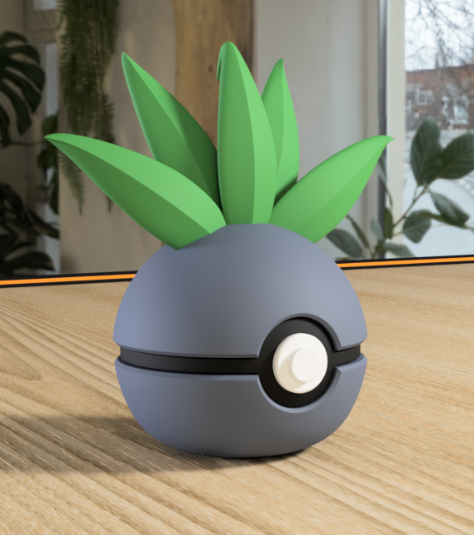 Poki-Bola #0043 Oddish impresa en 3D para colección y exposición.
