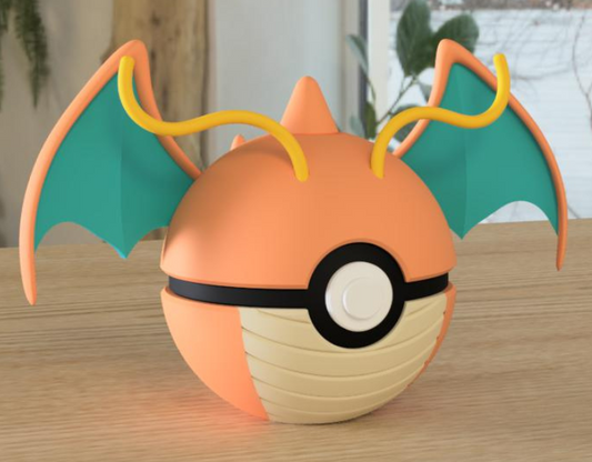 Poki-Bola #0149 Dragonite impresa en 3D para colección y exposición.