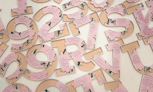 Letras y Números Personalizados Estilo Floral