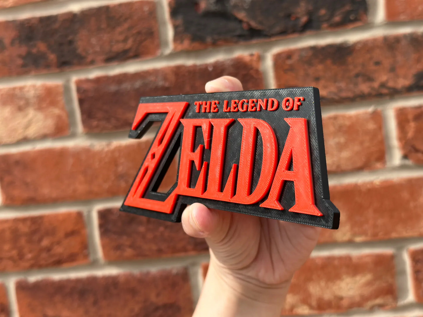 Logo 3D de The Legend of Zelda con acabado mate y nivel de detalle para decoración de vitrinas, escritorios y zonas gaming.