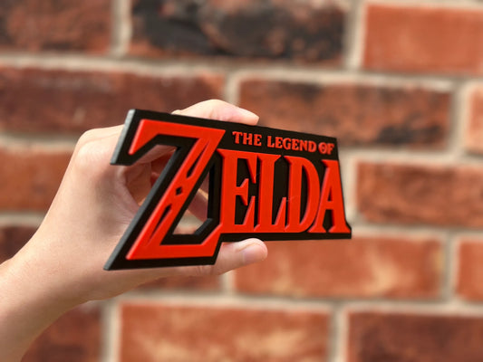 Logo 3D de The Legend of Zelda con acabado mate y nivel de detalle para decoración de vitrinas, escritorios y zonas gaming.