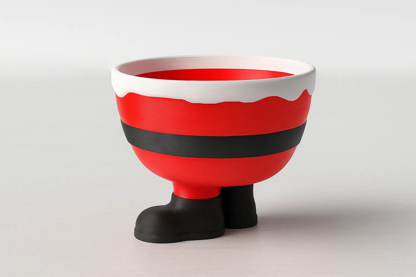 Cuenco Papá Noel Navidad impreso en 3D para decorar y guardar dulces o pequeños objetos durante las fiestas.
