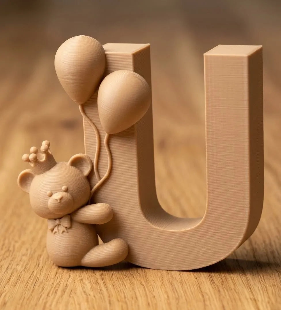 Letra Personalizada con Oso de Peluche