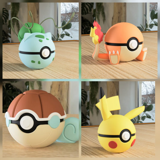 Poki-Pack Iniciales con Poki-Bolas impresas en 3D y cierre magnético para comenzar una colección Pokiverse.