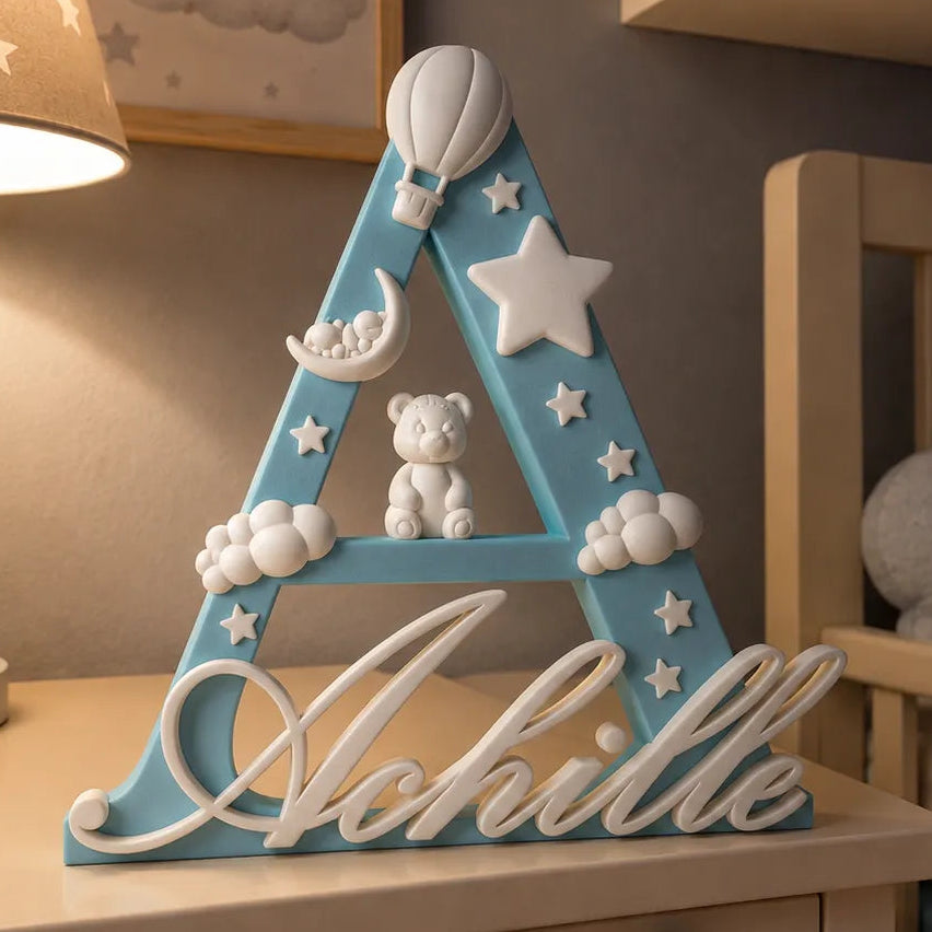 Letra y Nombre Personalizado con Oso o Conejo
