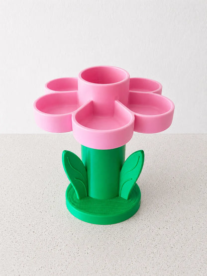 Portalápices de Flor impreso en 3D para organizar lápices, bolígrafos y pinceles en escritorios, oficinas o zonas de estudio.