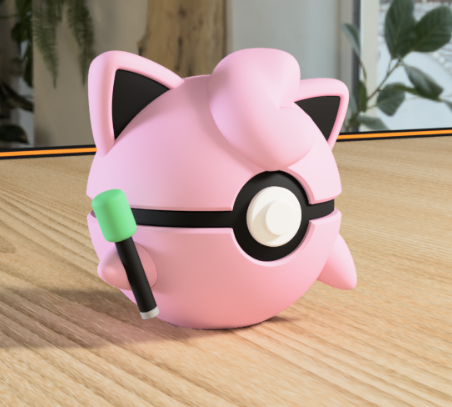 Poki-Bola #0039 Jigglypuff impresa en 3D para colección y exposición.