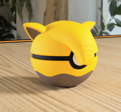 Poki-Bola #0096 Drowzee impresa en 3D con apertura magnética para colección y exposición.