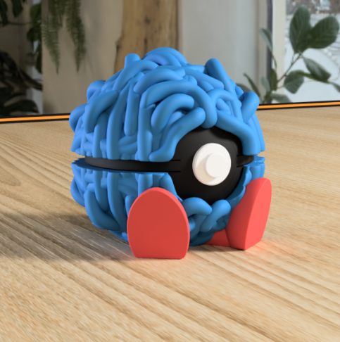 Poki-Bola #0114 Tangela impresa en 3D para colección y exposición.
