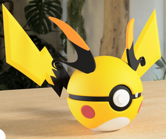 Poki-Bola #0026 Mega Raichu X impresa en 3D para colección y exposición.
