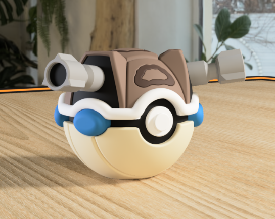 Poki-Bola #0009 Blastoise impresa en 3D para colección y exposición.