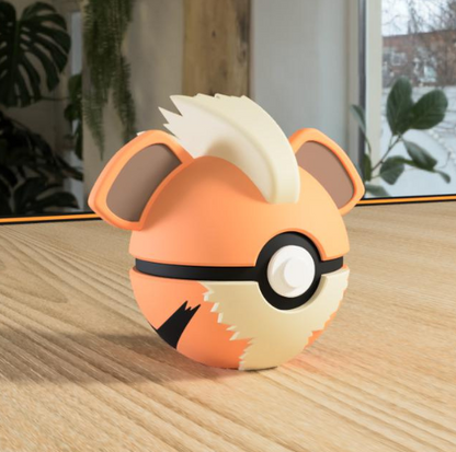 Poki-Bola #0058 Growlithe impresa en 3D para colección y exposición.