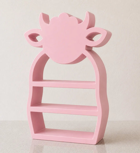 Estantería de Vaca Bonita Infantil impresa en 3D para decorar habitaciones infantiles y exponer juguetes, libros o figuras.