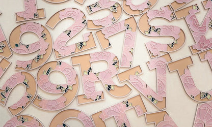 Letras y Números Personalizados Estilo Floral