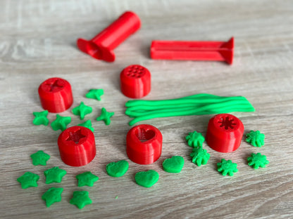 Kit de Moldes y Extrusor para Plastilina impreso en 3D para actividades creativas, aprendizaje y juego infantil.