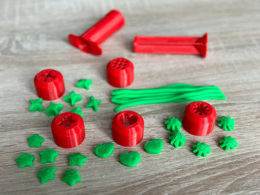Kit de Moldes y Extrusor para Plastilina impreso en 3D para actividades creativas, aprendizaje y juego infantil.
