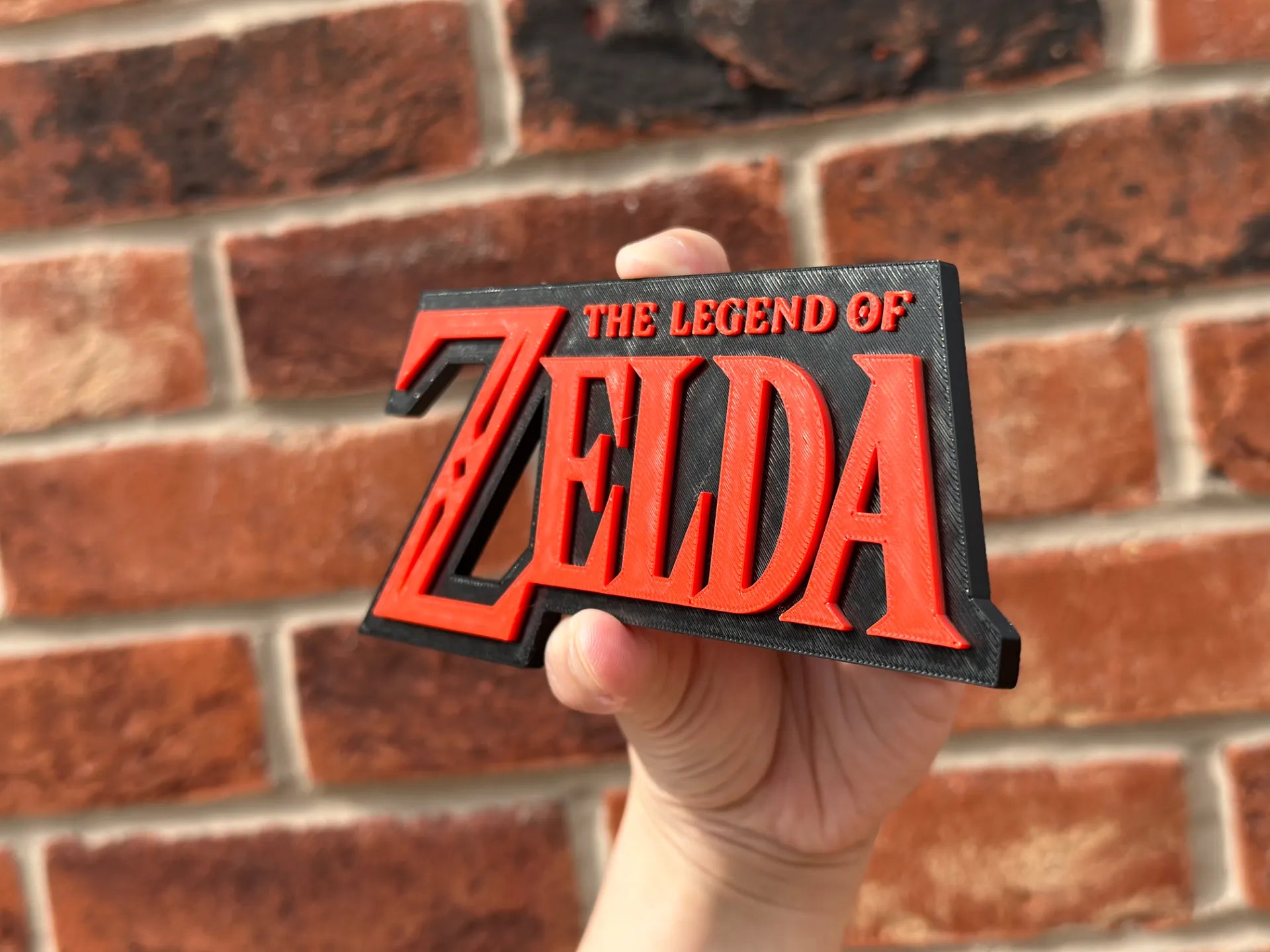 Logo 3D de The Legend of Zelda con acabado mate y nivel de detalle para decoración de vitrinas, escritorios y zonas gaming.