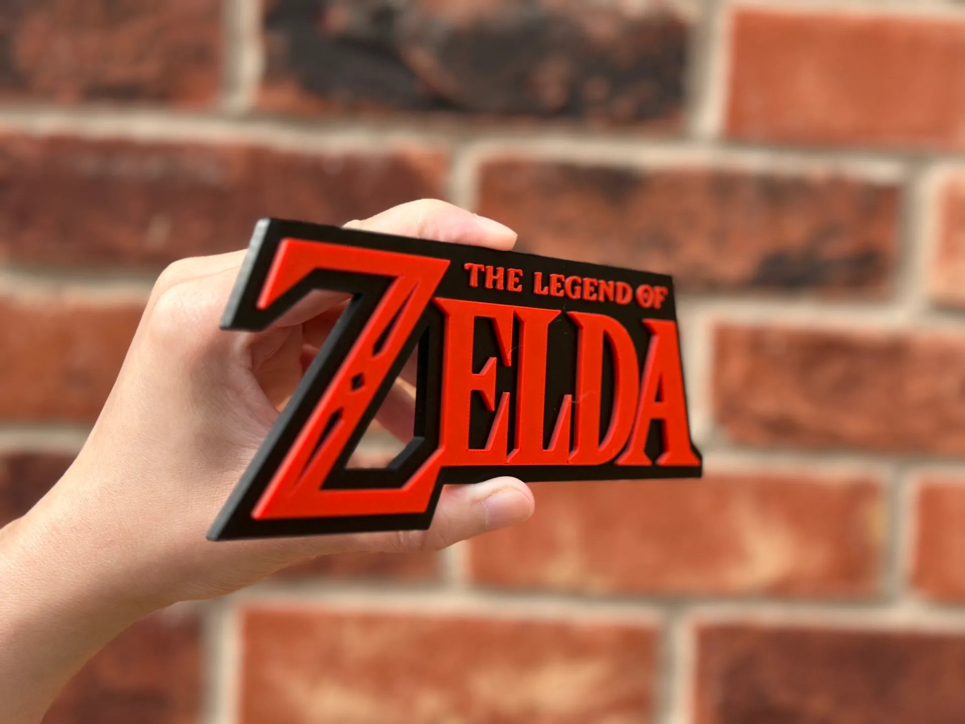 Logo 3D de The Legend of Zelda con acabado mate y nivel de detalle para decoración de vitrinas, escritorios y zonas gaming.