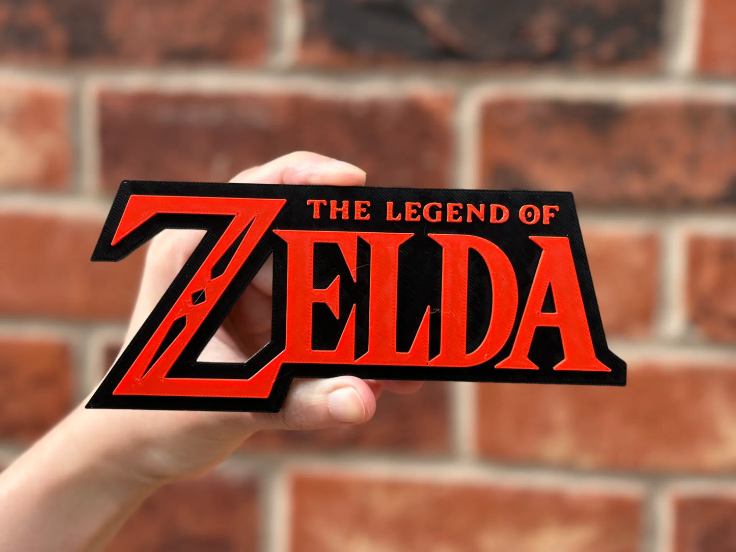 Logo 3D de The Legend of Zelda con acabado mate y nivel de detalle para decoración de vitrinas, escritorios y zonas gaming.