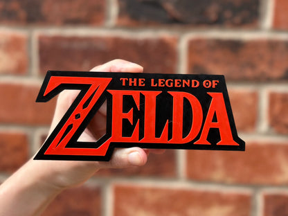 Logo 3D de The Legend of Zelda con acabado mate y nivel de detalle para decoración de vitrinas, escritorios y zonas gaming.