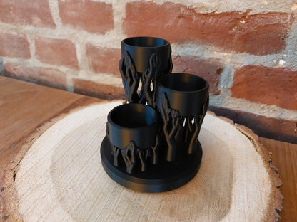 Candelabro de Ramas para Velas LED impreso en 3D con diseño inspirado en ramas de árbol para decorar el hogar.