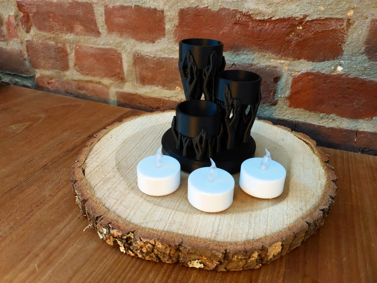 Candelabro de Ramas para Velas LED impreso en 3D con diseño inspirado en ramas de árbol para decorar el hogar.