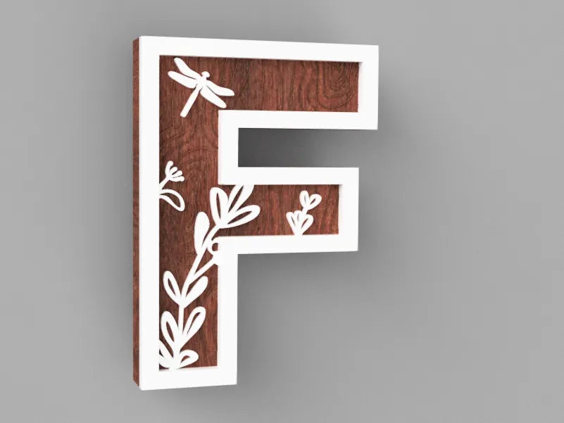 Letra Decorativa Personalizada Estilo Madera
