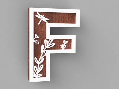 Letra Decorativa Personalizada Estilo Madera