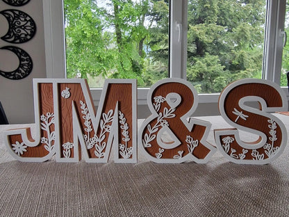 Letra Decorativa Personalizada Estilo Madera