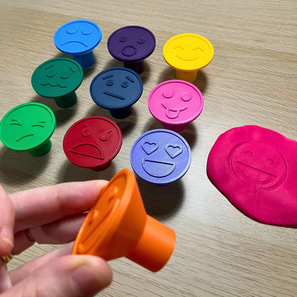 Set de Sellos de Emociones para Plastilina para trabajar el reconocimiento emocional, la creatividad y el aprendizaje.