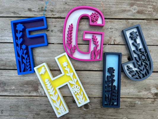 Letras y Números Personalizados Decorativos Florales