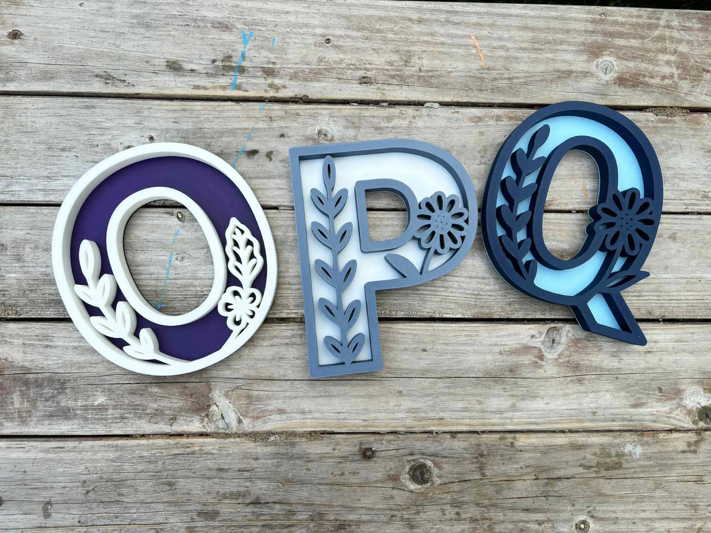 Letras y Números Personalizados Decorativos Florales