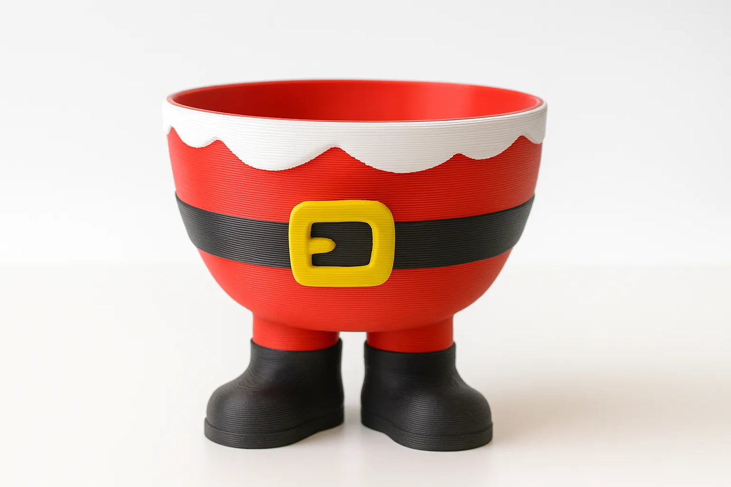 Cuenco Papá Noel Navidad impreso en 3D para decorar y guardar dulces o pequeños objetos durante las fiestas.