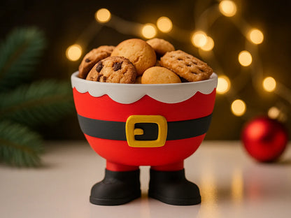 Cuenco Papá Noel Navidad impreso en 3D para decorar y guardar dulces o pequeños objetos durante las fiestas.