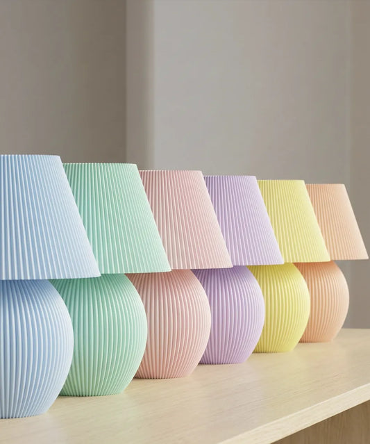 Lámpara de Mesa Seta impresa en 3D con diseño decorativo y luz ambiental para el hogar.