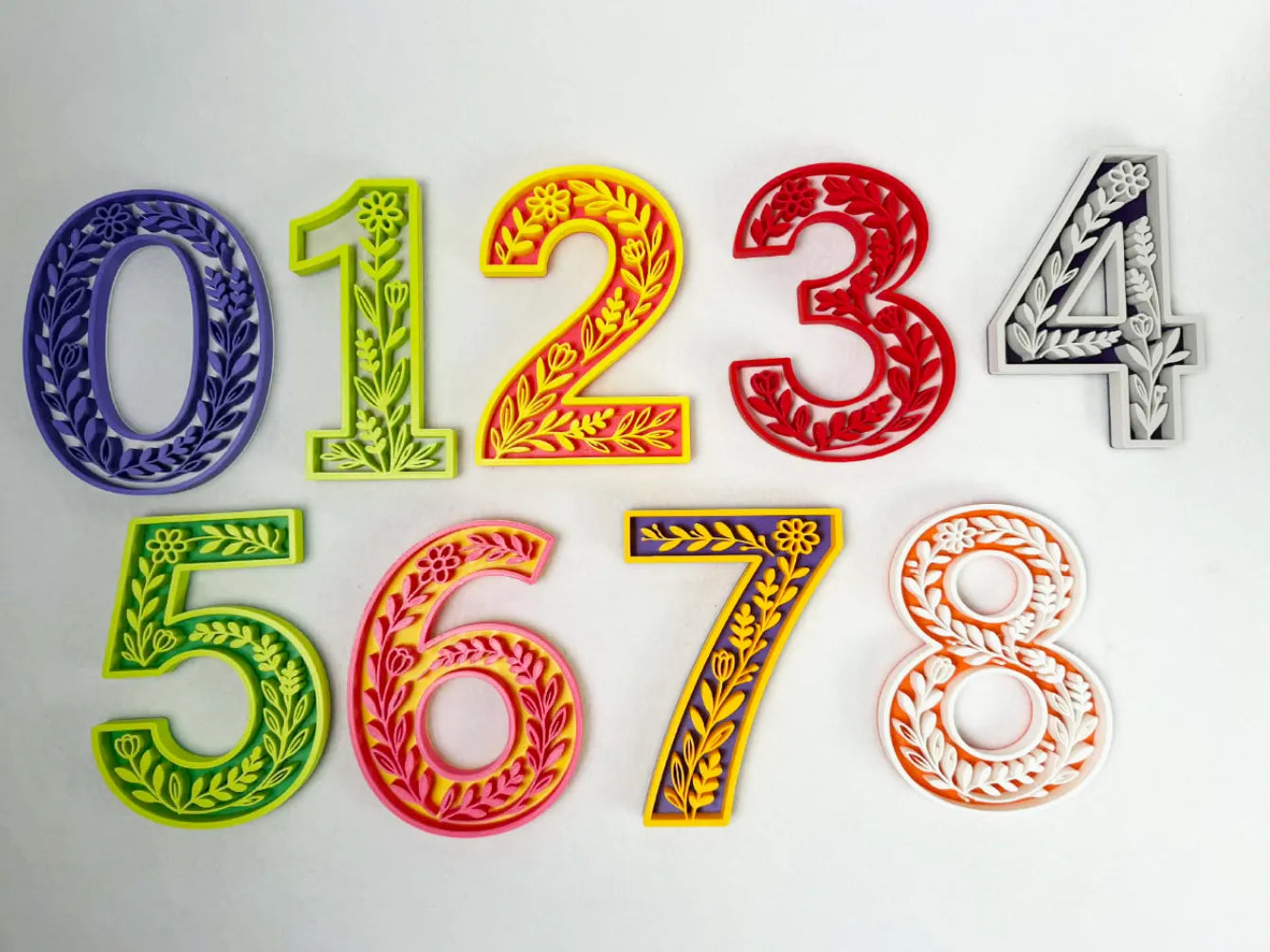 Letras y Números Personalizados Decorativos Florales