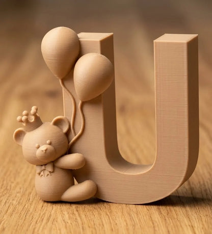 Letra Personalizada con Oso de Peluche