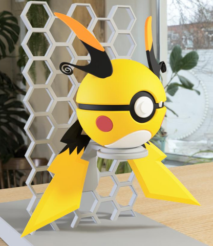 Poki-Bola #0026 Mega Raichu X impresa en 3D para colección y exposición.