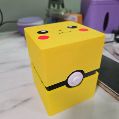 Caja para mazos de Pokémon Pikachu impresa en 3D para guardar y proteger cartas Pokémon