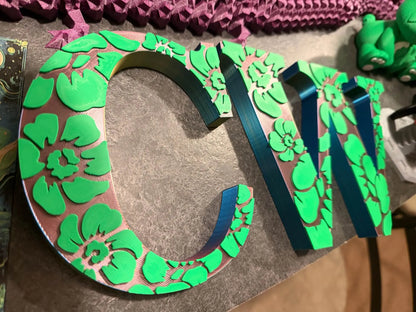 Letras Personalizadas Estampado Floral