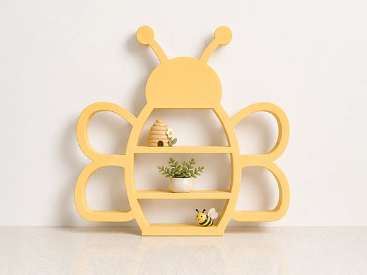 Estantería de Abeja Infantil impresa en 3D para decorar habitaciones infantiles y exponer juguetes, libros o figuras.