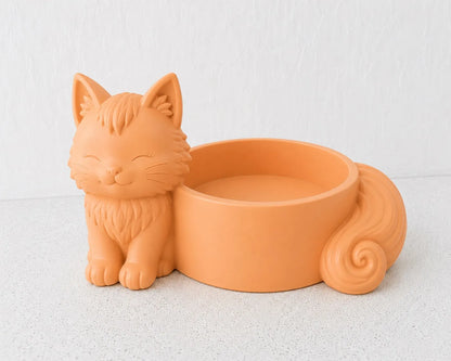 Cuenco Organizador con Gato para guardar llaves, joyas, monedas y pequeños accesorios en recibidores o escritorios.