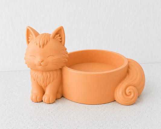 Cuenco Organizador con Gato para guardar llaves, joyas, monedas y pequeños accesorios en recibidores o escritorios.
