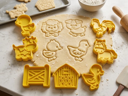 Set de Cortadores para Plastilina – Granja impreso en 3D para actividades creativas, aprendizaje y juego infantil.