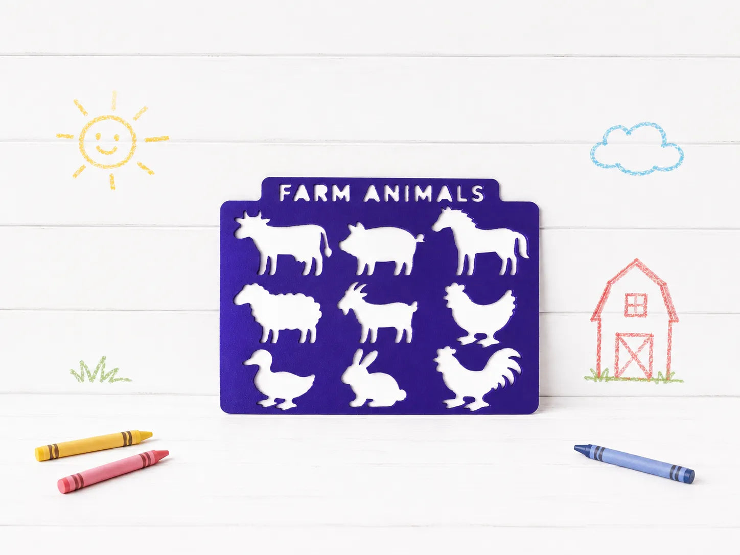 Plantilla de Dibujo de Animales de Granja para actividades infantiles, creatividad y aprendizaje.