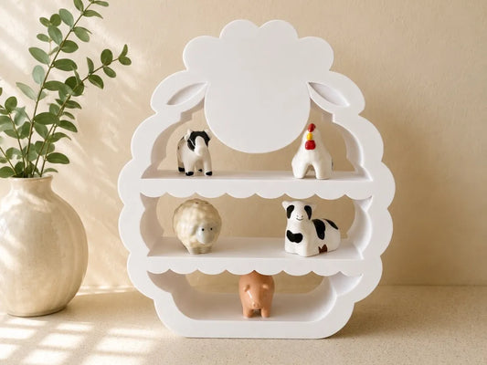 Estantería de Oveja Adorable Infantil impresa en 3D para decorar habitaciones infantiles y exponer juguetes, libros o figuras