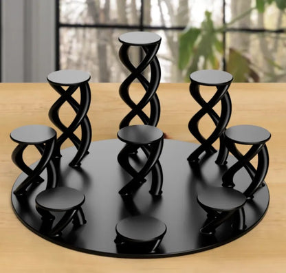 Poki-Expositor para 9 Poki-Bolas impreso en 3D para organizar y exhibir colecciones en vitrinas, escritorios o estanterías.