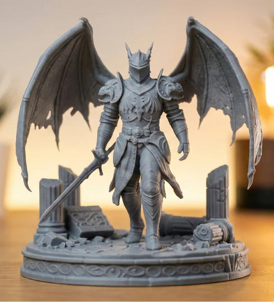 Diorama Elden Ring Caballero Dragón Ascendido con acabado mate y gran nivel de detalle para colección y decoración gaming.