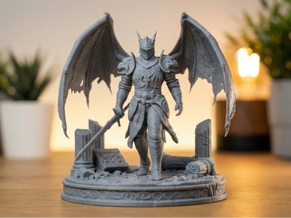 Diorama Elden Ring Caballero Dragón Ascendido con acabado mate y gran nivel de detalle para colección y decoración gaming.