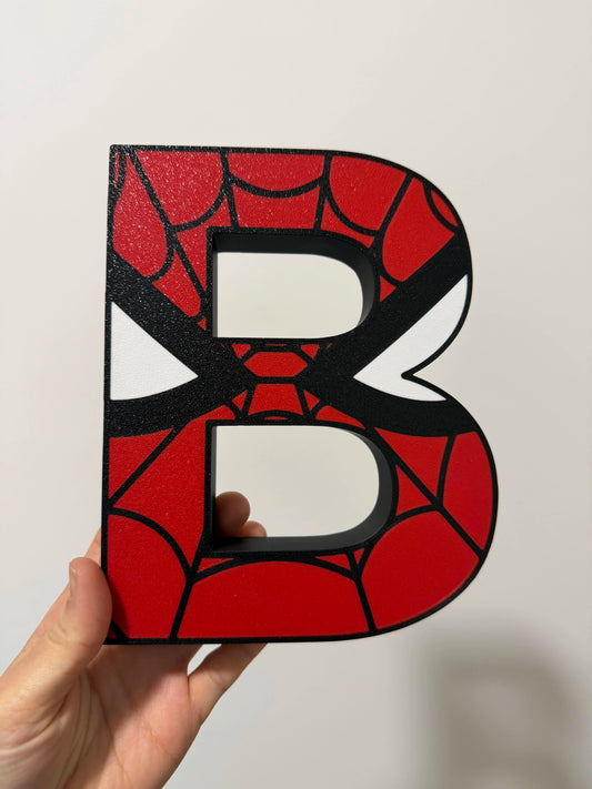 Letra Personalizada con Patrón Spider-Man
